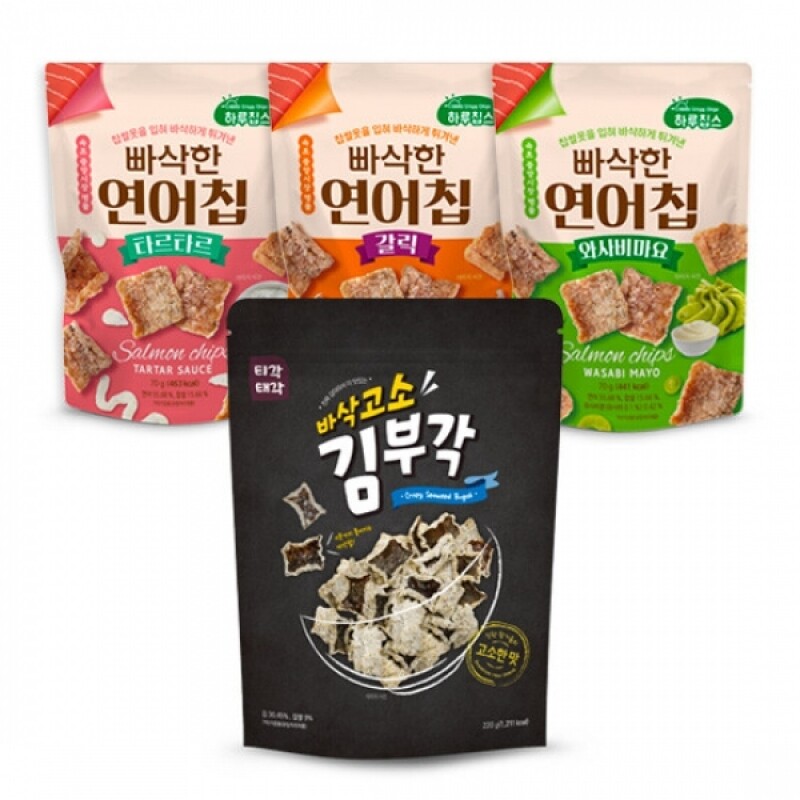 강원더몰,1[티각태각] 바삭고소 김부각 & 빠삭한 연어칩 시리즈(3종 중 택2)